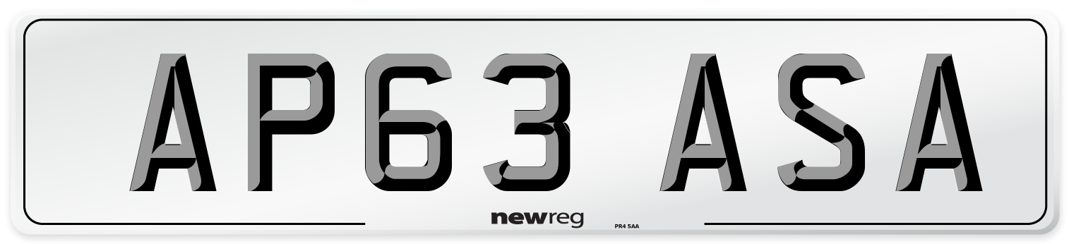 AP63 ASA Number Plate from New Reg